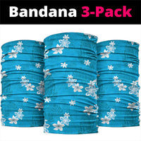 Hawaii Monstera Deliciosa Neck Gaiter Blue Plumeria Polynesian Pattern LT05 package One Size: 25*50cm Blue - Polynesian Pride