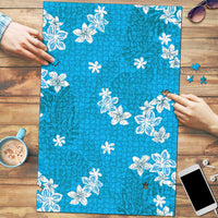 Hawaii Monstera Deliciosa Puzzle Blue Plumeria Polynesian Pattern LT05 Blue - Polynesian Pride