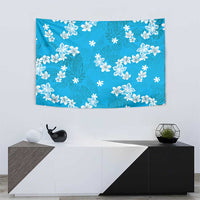 Hawaii Monstera Deliciosa Tapestry Blue Plumeria Polynesian Pattern LT05 - Polynesian Pride