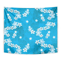 Hawaii Monstera Deliciosa Tapestry Blue Plumeria Polynesian Pattern LT05 - Polynesian Pride