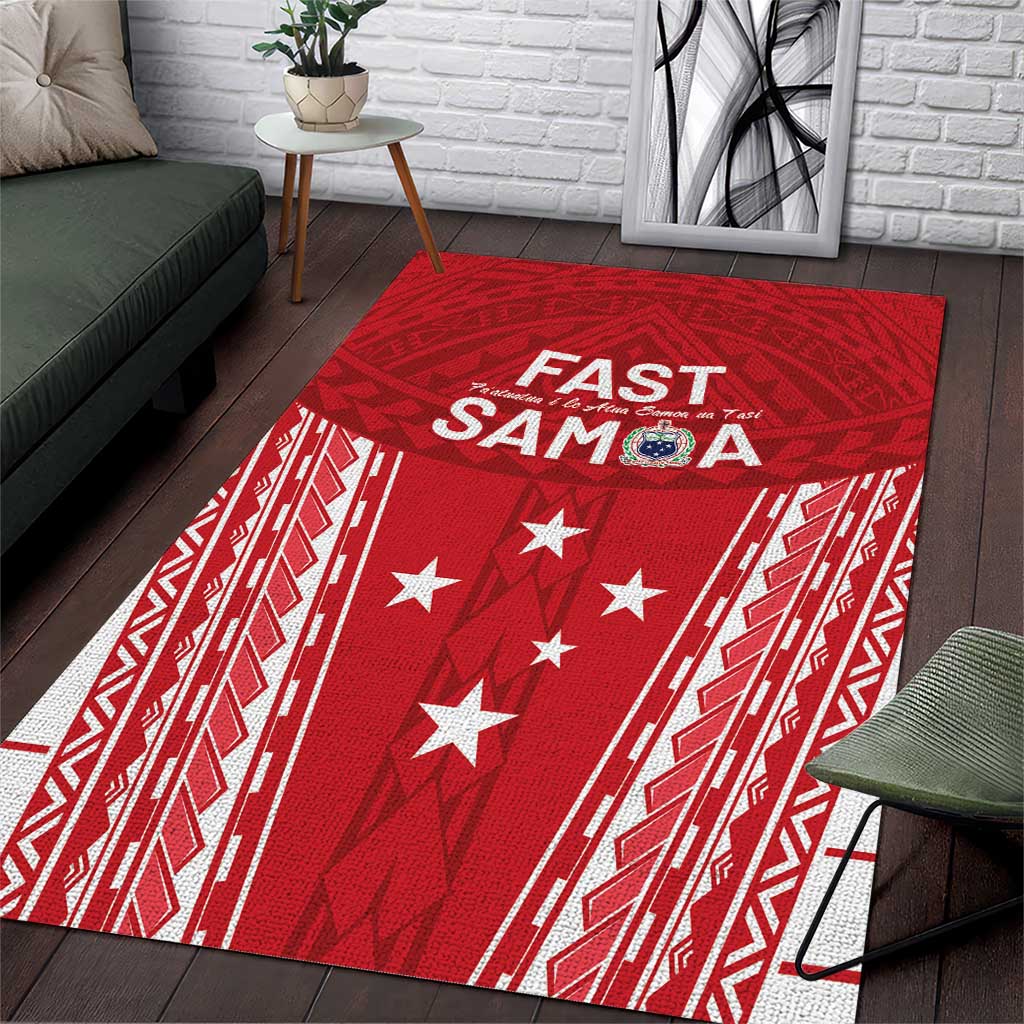 Samoa FAST Area Rug Forever Proud Samoan Tribal Pattern LT05 Red - Polynesian Pride