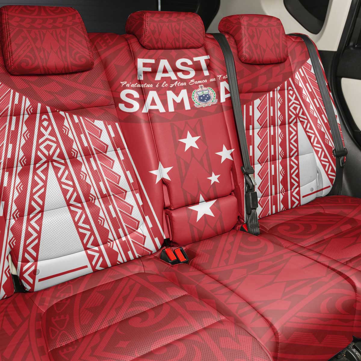 Samoa FAST Back Car Seat Cover Forever Proud Samoan Tribal Pattern - Polynesian Pride