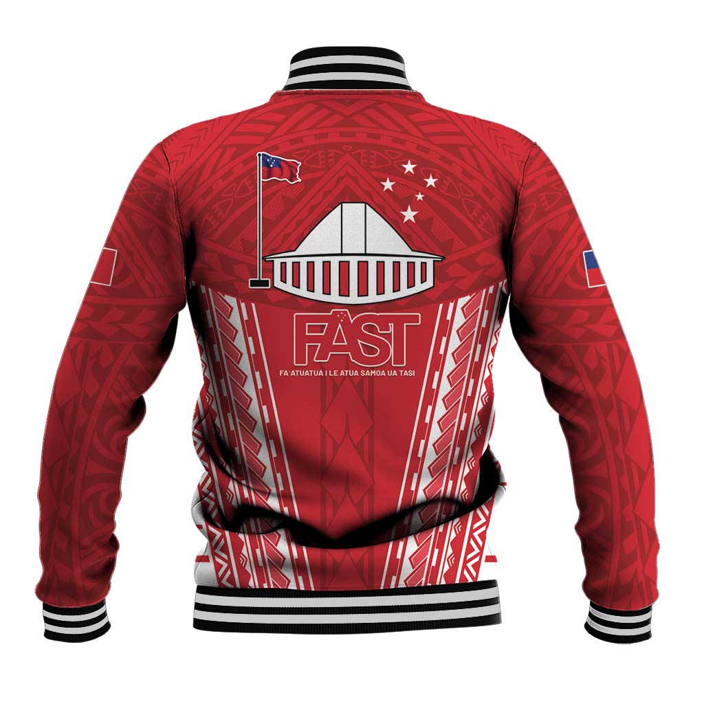 Samoa FAST Baseball Jacket Forever Proud Samoan Tribal Pattern - Polynesian Pride