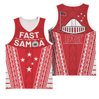 Samoa FAST Basketball Jersey Forever Proud Samoan Tribal Pattern - Polynesian Pride