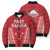 Samoa FAST Bomber Puffer Jacket Forever Proud Samoan Tribal Pattern - Polynesian Pride