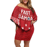 Samoa FAST Family Matching Off Shoulder Short Dress and Hawaiian Shirt Forever Proud Samoan Tribal Pattern - Polynesian Pride