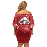 Samoa FAST Family Matching Off Shoulder Short Dress and Hawaiian Shirt Forever Proud Samoan Tribal Pattern - Polynesian Pride
