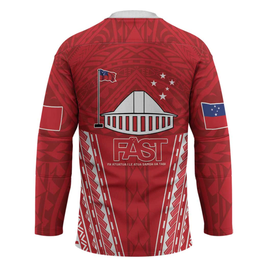 Samoa FAST Hockey Jersey Forever Proud Samoan Tribal Pattern - Polynesian Pride