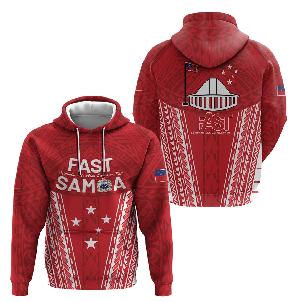 Samoa FAST Hoodie Forever Proud Samoan Tribal Pattern - Polynesian Pride