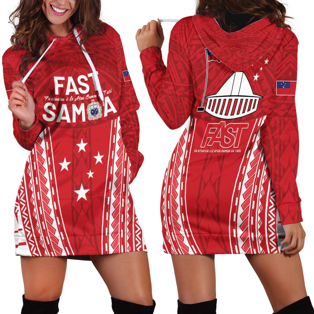 Samoa FAST Hoodie Dress Forever Proud Samoan Tribal Pattern - Polynesian Pride