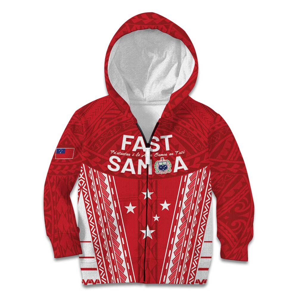 Samoa FAST Kid Hoodie Forever Proud Samoan Tribal Pattern - Polynesian Pride