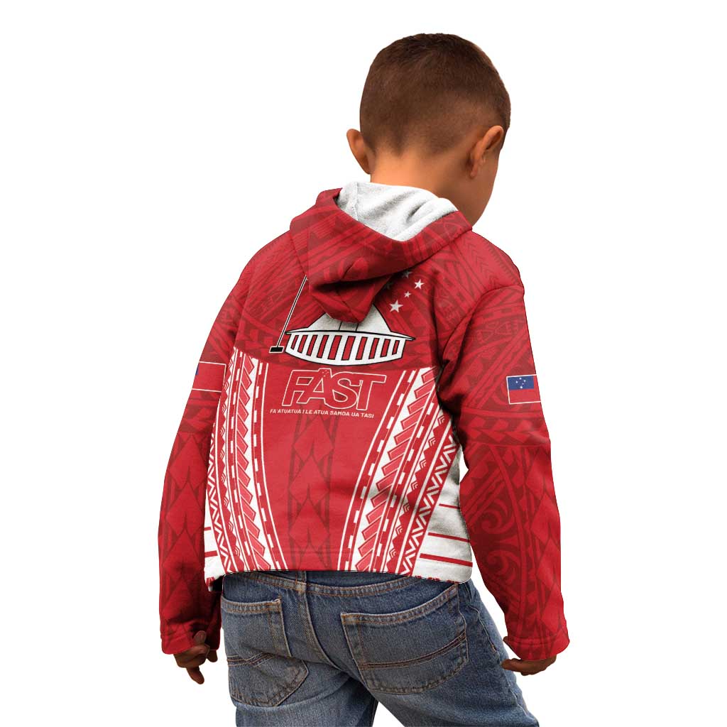 Samoa FAST Kid Hoodie Forever Proud Samoan Tribal Pattern - Polynesian Pride