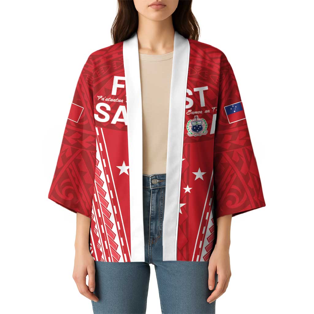 Samoa FAST Kimono Forever Proud Samoan Tribal Pattern LT05 - Polynesian Pride