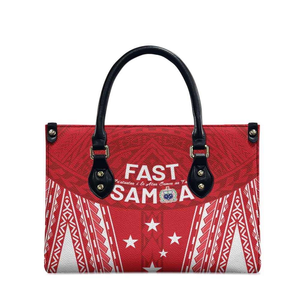 Samoa FAST Leather Bag Forever Proud Samoan Tribal Pattern - Polynesian Pride