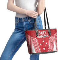 Samoa FAST Leather Tote Bag Forever Proud Samoan Tribal Pattern - Polynesian Pride