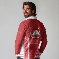 Samoa FAST Long Sleeve Polo Shirt Forever Proud Samoan Tribal Pattern - Polynesian Pride