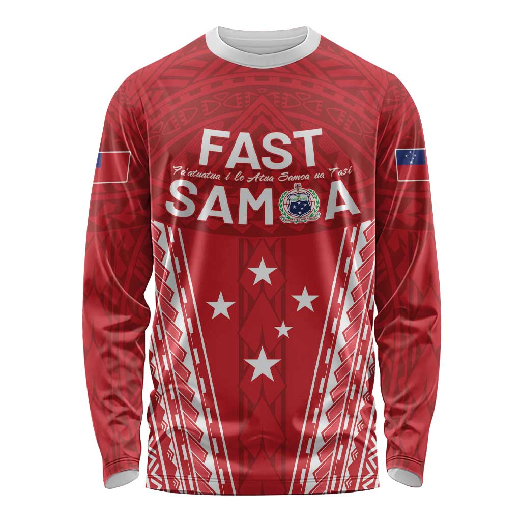 Samoa FAST Long Sleeve Shirt Forever Proud Samoan Tribal Pattern - Polynesian Pride