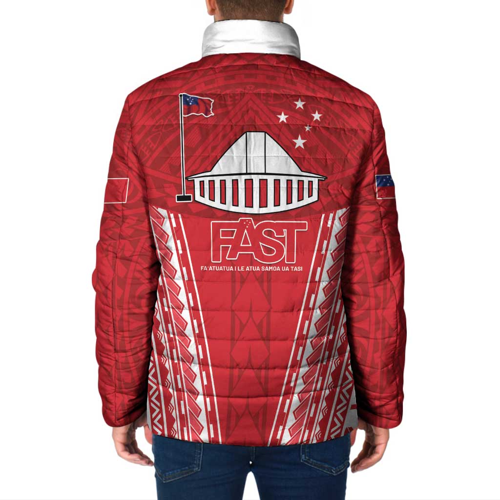 Samoa FAST Padded Jacket Forever Proud Samoan Tribal Pattern - Polynesian Pride