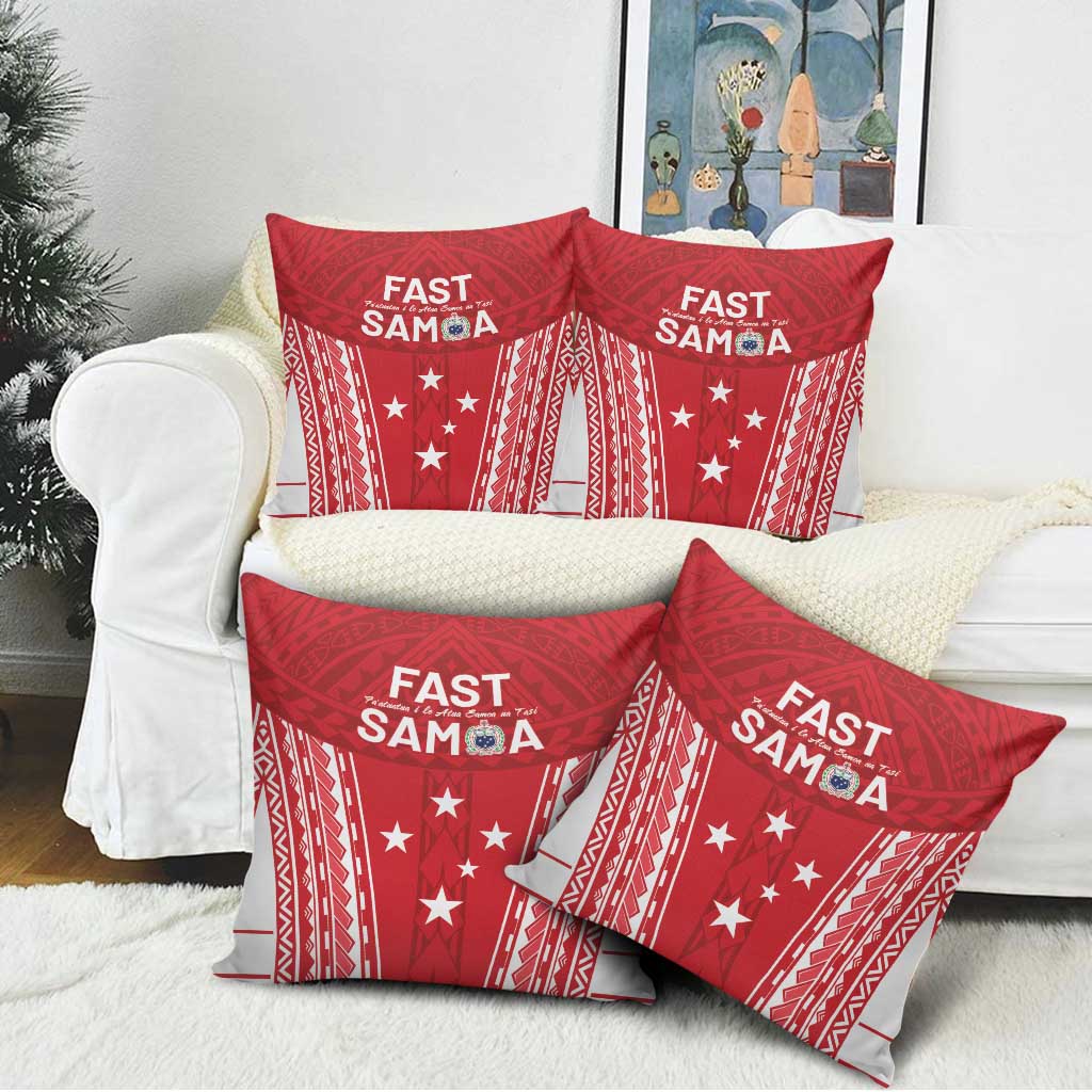 Samoa FAST Pillow Cover Forever Proud Samoan Tribal Pattern - Polynesian Pride