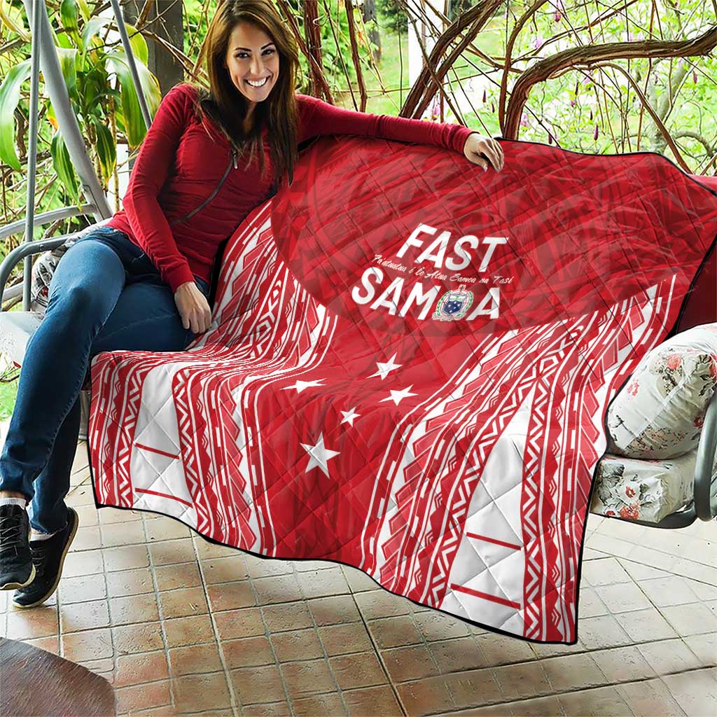 Samoa FAST Quilt Forever Proud Samoan Tribal Pattern - Polynesian Pride