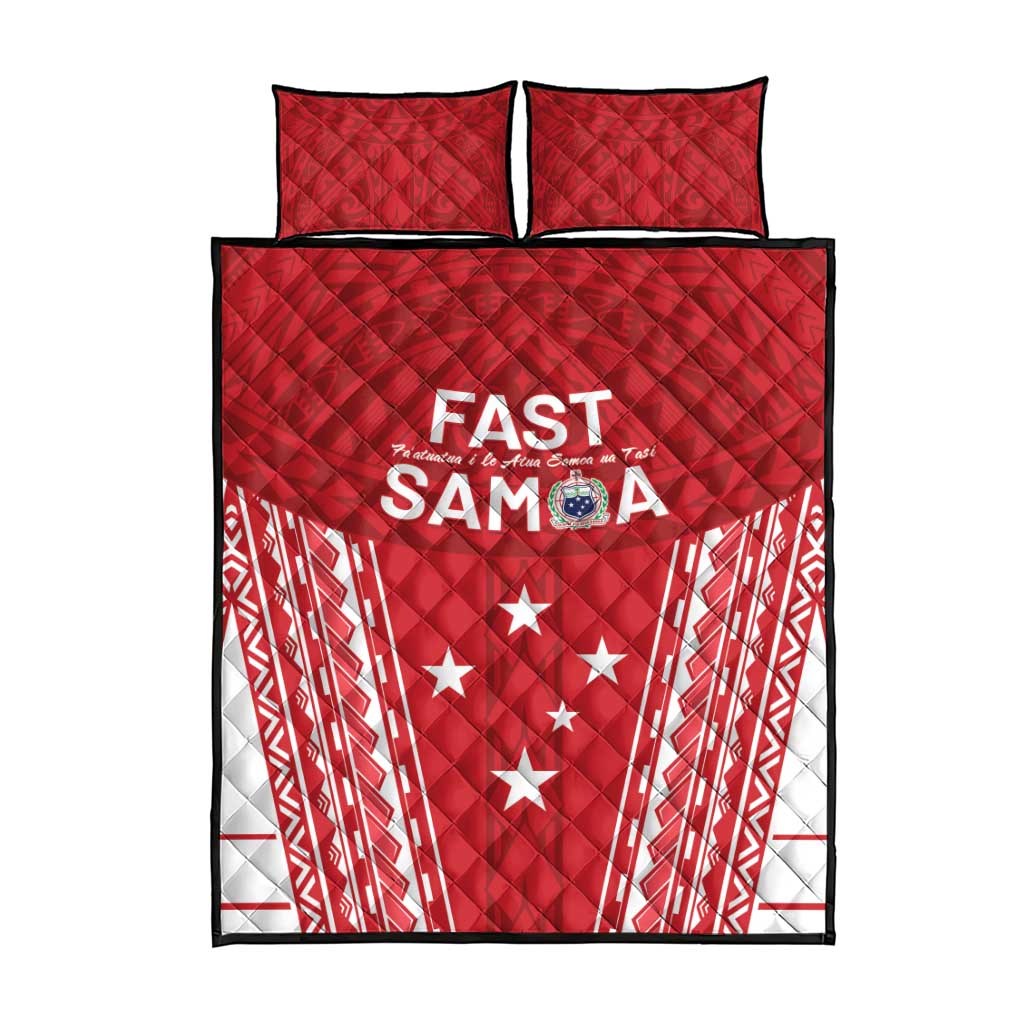 Samoa FAST Quilt Bed Set Forever Proud Samoan Tribal Pattern - Polynesian Pride