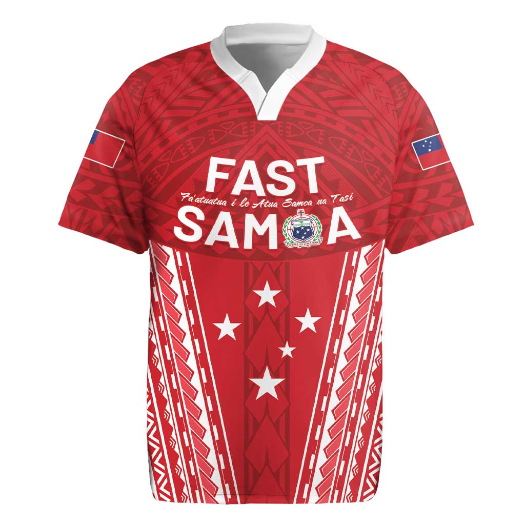 Samoa FAST Rugby Jersey Forever Proud Samoan Tribal Pattern - Polynesian Pride