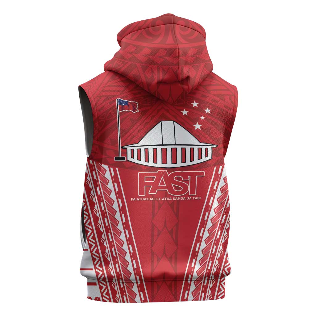 Samoa FAST Sleeveless Hoodie Forever Proud Samoan Tribal Pattern - Polynesian Pride