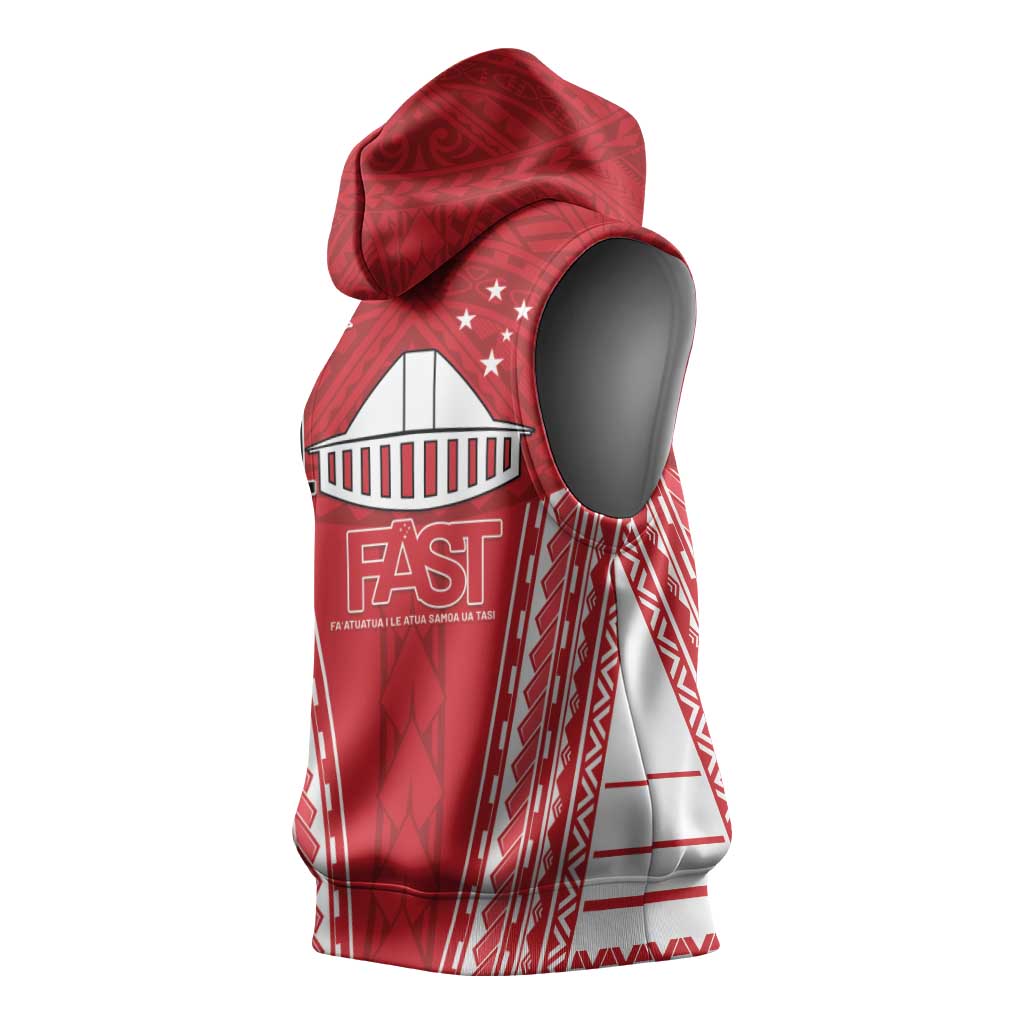 Samoa FAST Sleeveless Hoodie Forever Proud Samoan Tribal Pattern - Polynesian Pride