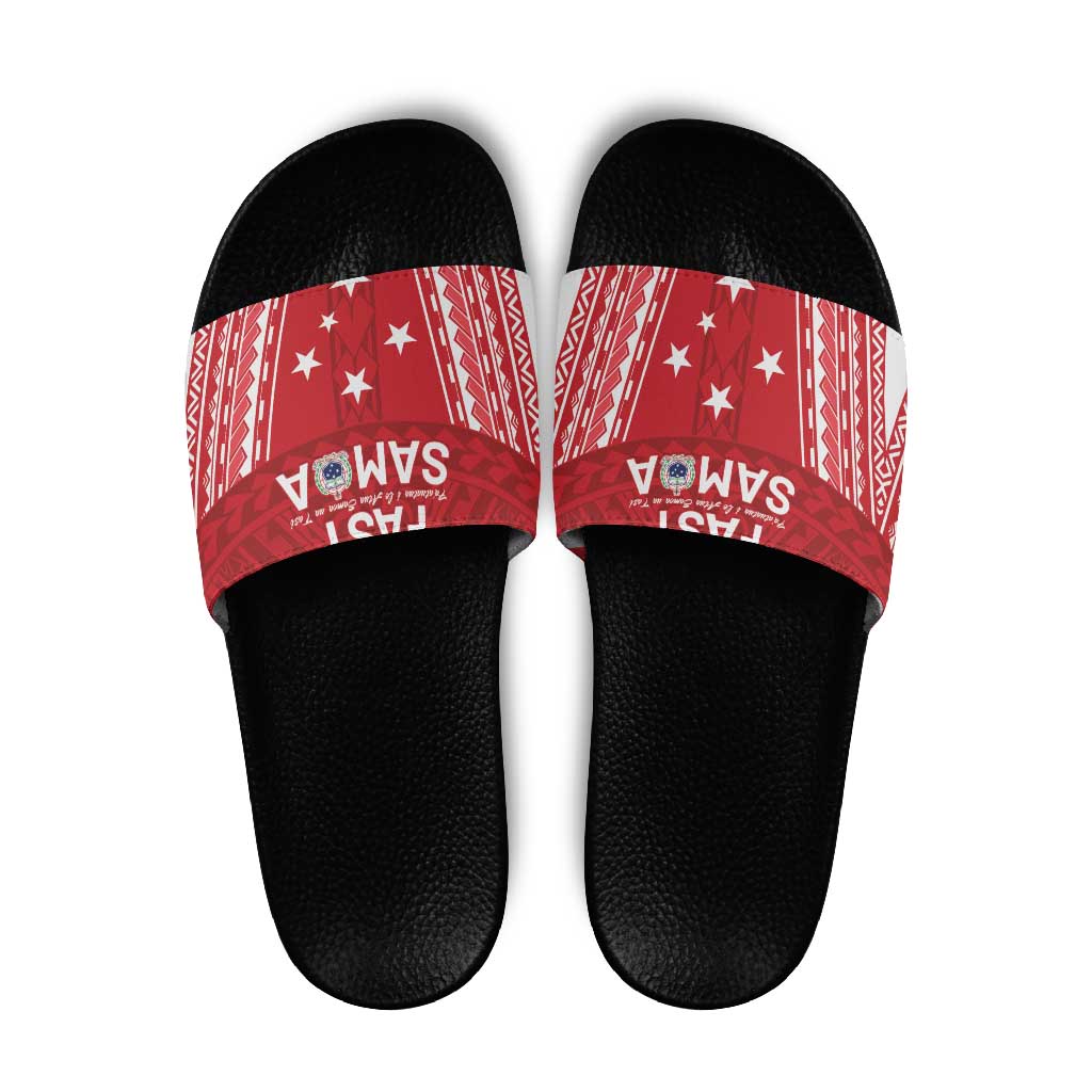 Samoa FAST Slide Sandals Forever Proud Samoan Tribal Pattern - Polynesian Pride