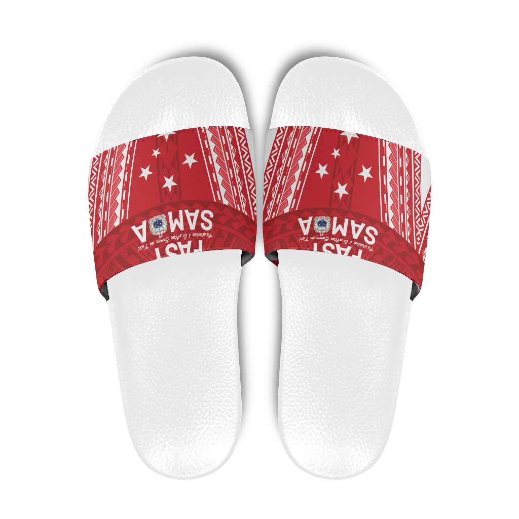 Samoa FAST Slide Sandals Forever Proud Samoan Tribal Pattern LT05 Red - Polynesian Pride