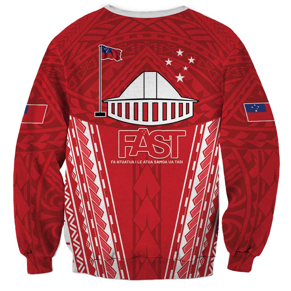 Samoa FAST Sweatshirt Forever Proud Samoan Tribal Pattern - Polynesian Pride