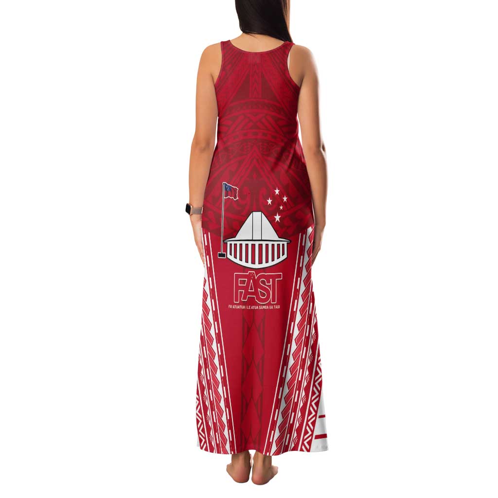 Samoa FAST Tank Maxi Dress Forever Proud Samoan Tribal Pattern - Polynesian Pride