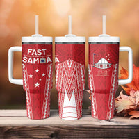 Samoa FAST Tumbler With Handle Forever Proud Samoan Tribal Pattern LT05 - Polynesian Pride