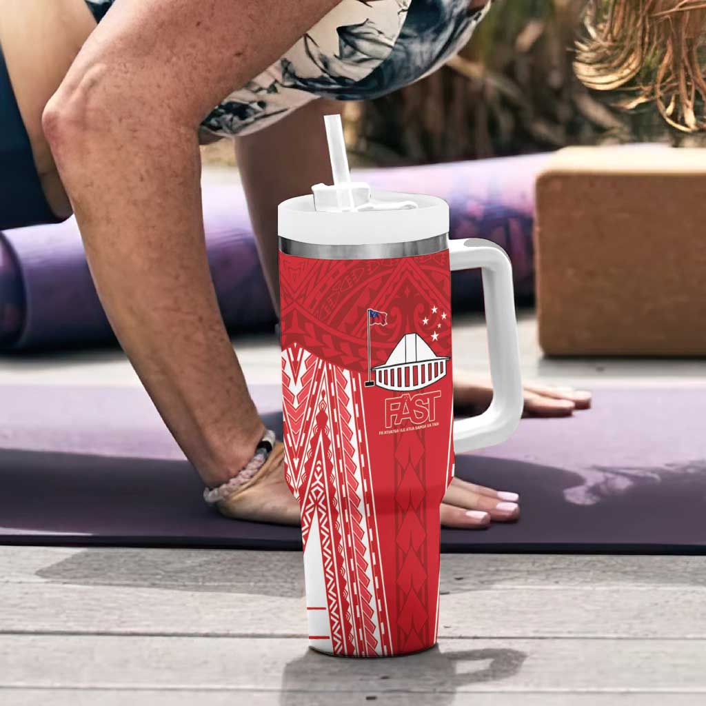 Samoa FAST Tumbler With Handle Forever Proud Samoan Tribal Pattern LT05 - Polynesian Pride