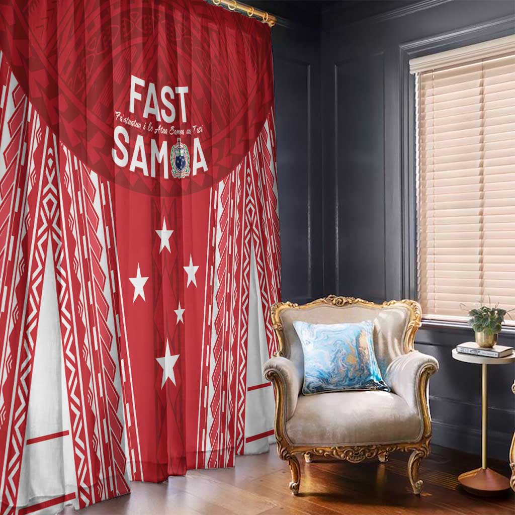 Samoa FAST Window Curtain Forever Proud Samoan Tribal Pattern LT05 - Polynesian Pride