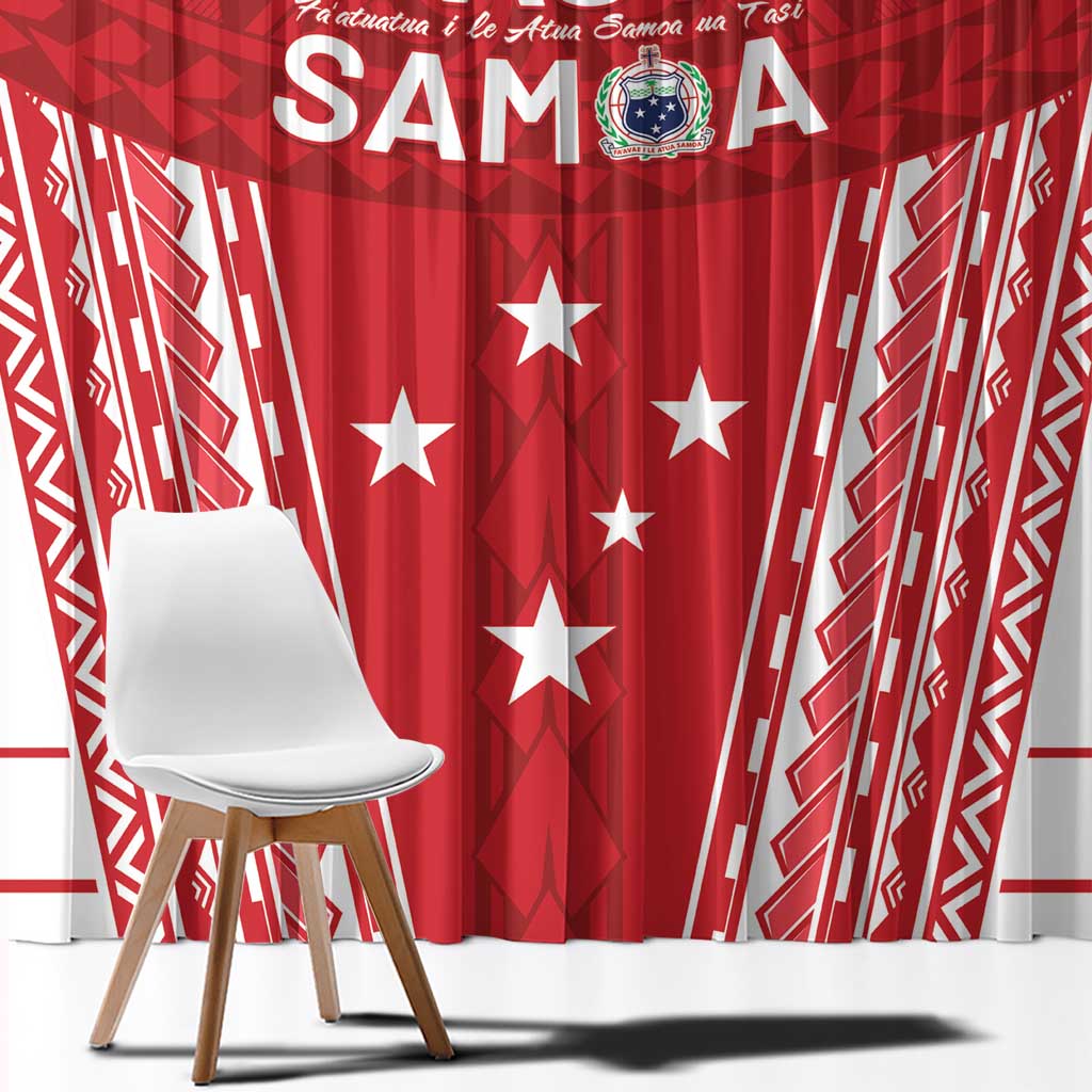 Samoa FAST Window Curtain Forever Proud Samoan Tribal Pattern LT05 - Polynesian Pride