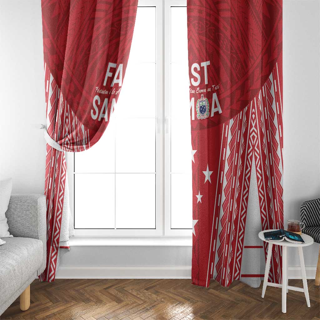 Samoa FAST Window Curtain Forever Proud Samoan Tribal Pattern LT05 - Polynesian Pride