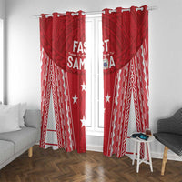 Samoa FAST Window Curtain Forever Proud Samoan Tribal Pattern LT05 With Grommets Red - Polynesian Pride
