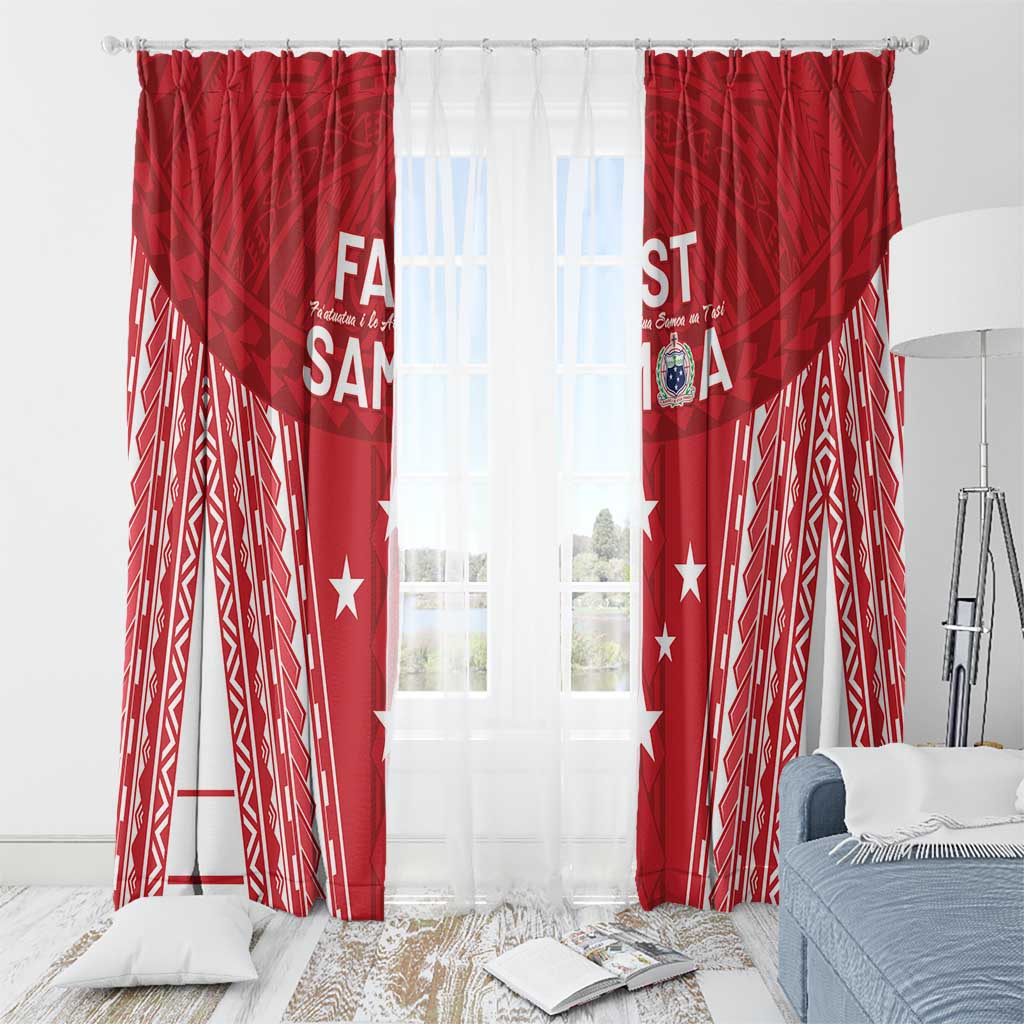 Samoa FAST Window Curtain Forever Proud Samoan Tribal Pattern LT05 - Polynesian Pride
