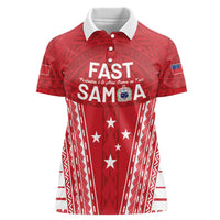 Samoa FAST Women Polo Shirt Forever Proud Samoan Tribal Pattern - Polynesian Pride