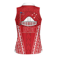 Samoa FAST Women Sleeveless Polo Shirt Forever Proud Samoan Tribal Pattern - Polynesian Pride