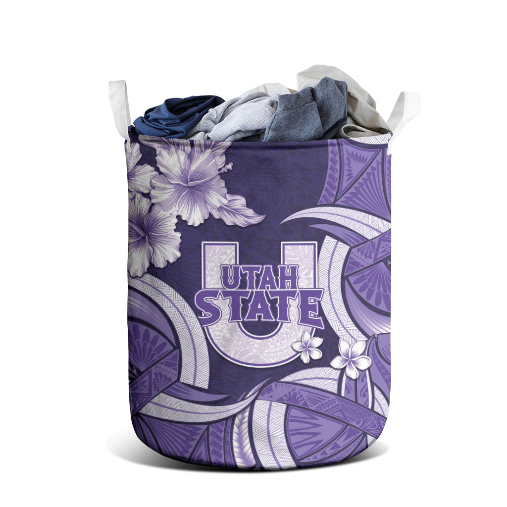 Utah State Polynesian Heritage Laundry Basket Floral Tribal Pattern Tropical Flowers LT05 - Polynesian Pride