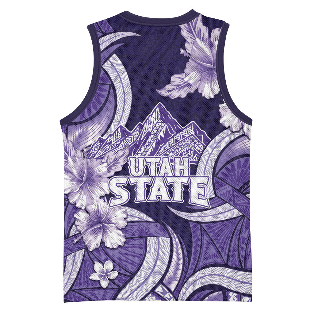 Utah State Polynesian Heritage Basketball Jersey Floral Tribal Pattern Tropical Flowers LT05 - Polynesian Pride