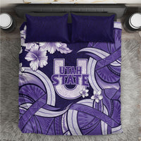 Utah State Polynesian Heritage Bedding Set Floral Tribal Pattern Tropical Flowers LT05 Purple - Polynesian Pride