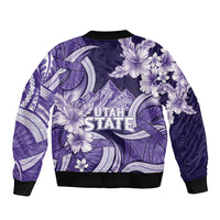 Utah State Polynesian Heritage Bomber Jacket Floral Tribal Pattern Tropical Flowers LT05 - Polynesian Pride