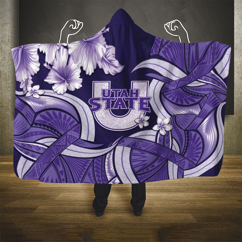 Utah State Polynesian Heritage Hooded Blanket Floral Tribal Pattern Tropical Flowers LT05 - Polynesian Pride