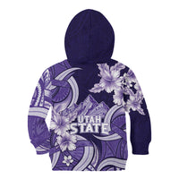 Utah State Polynesian Heritage Kid Hoodie Floral Tribal Pattern Tropical Flowers LT05 - Polynesian Pride
