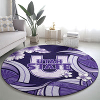 Utah State Polynesian Heritage Round Carpet Floral Tribal Pattern Tropical Flowers LT05 - Polynesian Pride