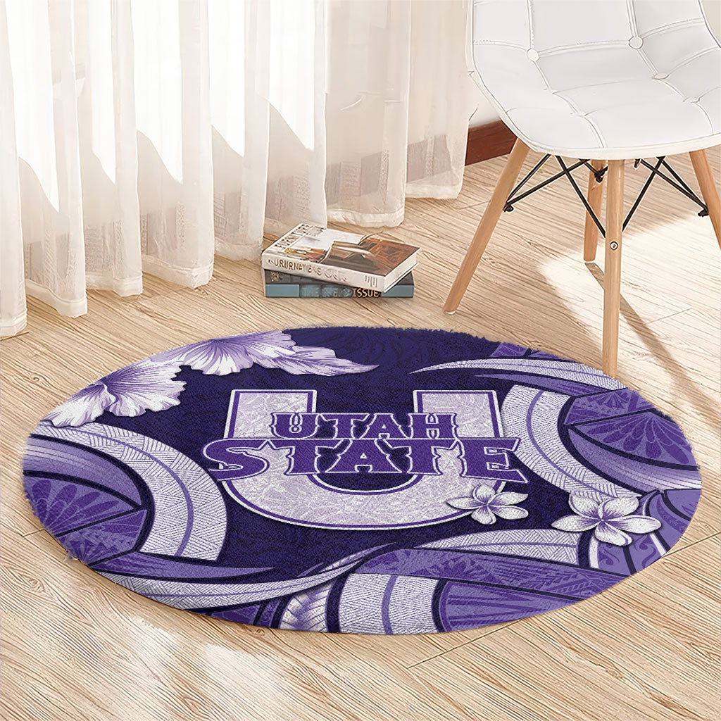 Utah State Polynesian Heritage Round Carpet Floral Tribal Pattern Tropical Flowers LT05 - Polynesian Pride