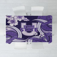 Utah State Polynesian Heritage Tablecloth Floral Tribal Pattern Tropical Flowers LT05 Purple - Polynesian Pride